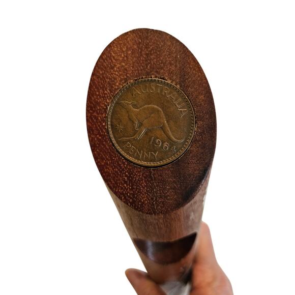 Wine Bottle Holder Self Balancing Australian Wooden Hand painted Aboriginal art - Picture 3 of 9